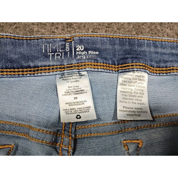 Time & Tru Core Jegging Womens Jeans High Rise Skinny SZ XXL (20) Blue Pull On - Picture 11 of 12